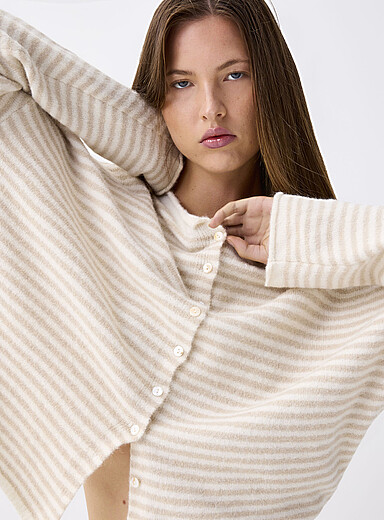 Fluffy knit cardigan