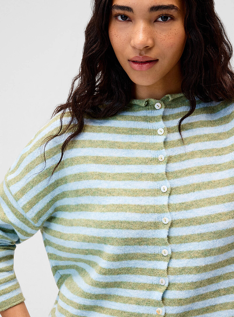 Things Between: Le cardigan tricot duveteux Bleu pour femme