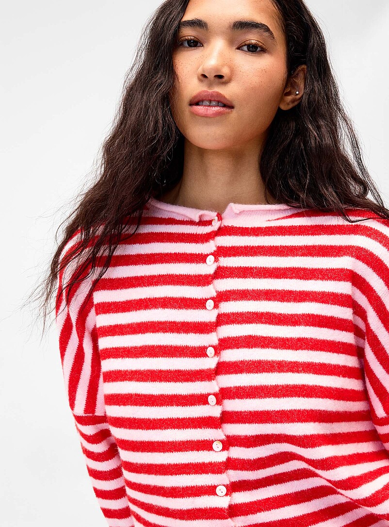 Things Between: Le cardigan tricot duveteux Bleu pour femme