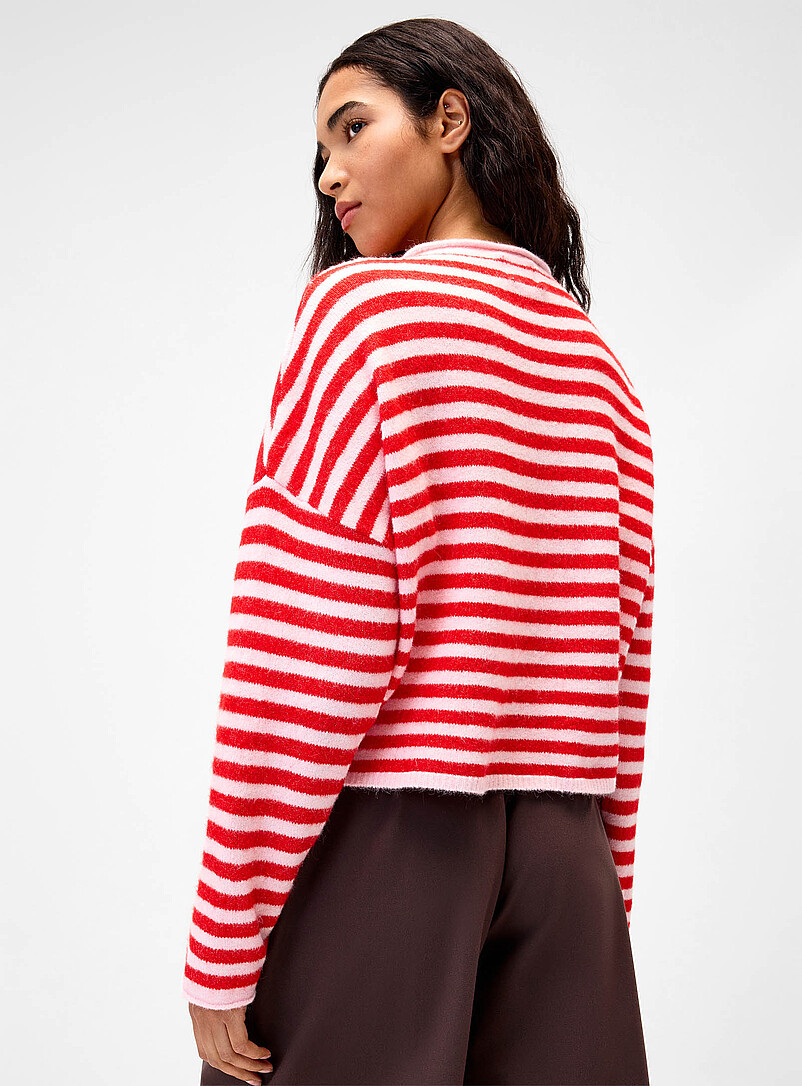 Things Between: Le cardigan tricot duveteux Bleu pour femme