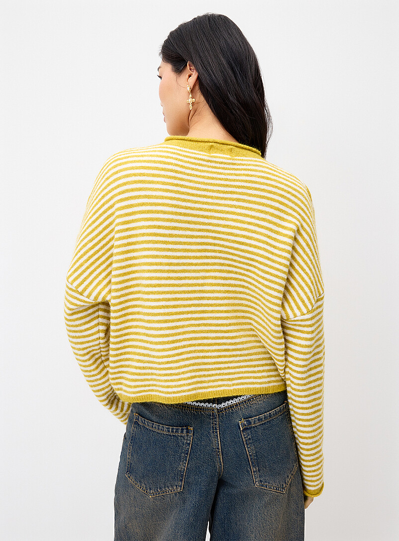 Things Between: Le cardigan tricot duveteux Bleu pour femme