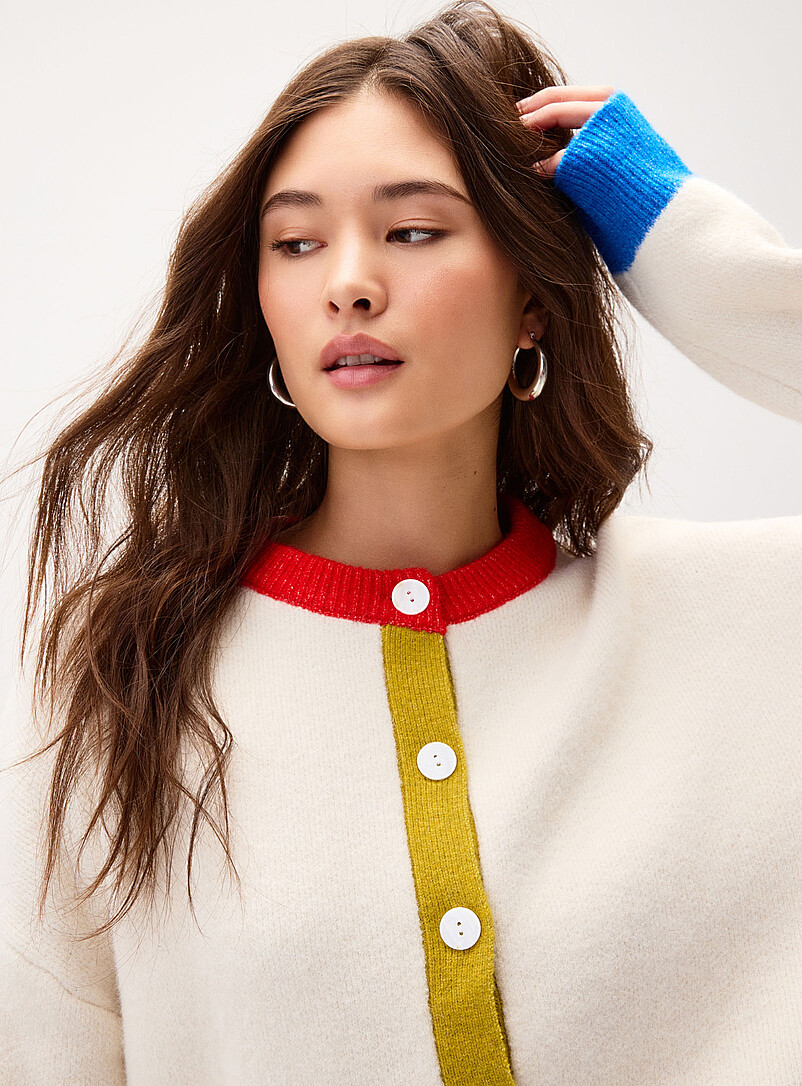 Things Between: Le cardigan &eacute;pais accents couleur Assorti pour femme