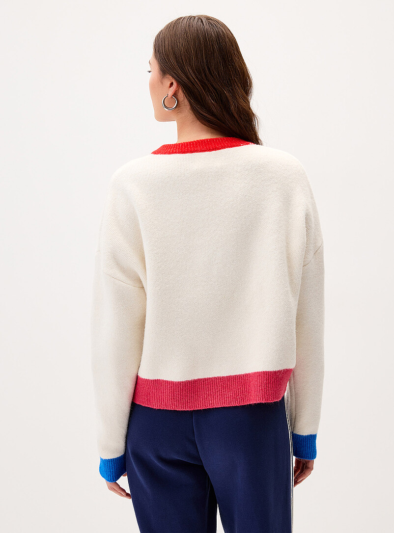 Things Between Assorted Colour-accent thick cardigan for women