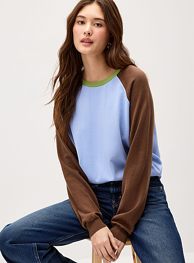 Colour blocks raglan sweater
