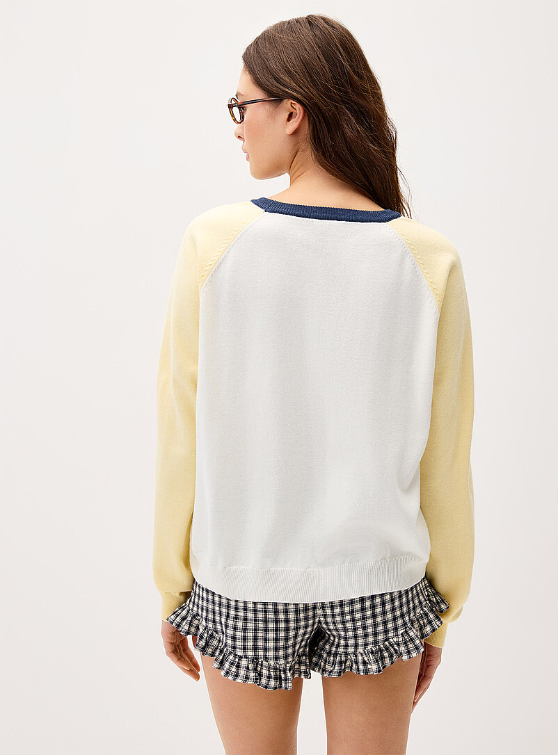 Things Between: Le chandail raglan blocs couleur Bleu p&acirc;le - Bleu ciel pour femme