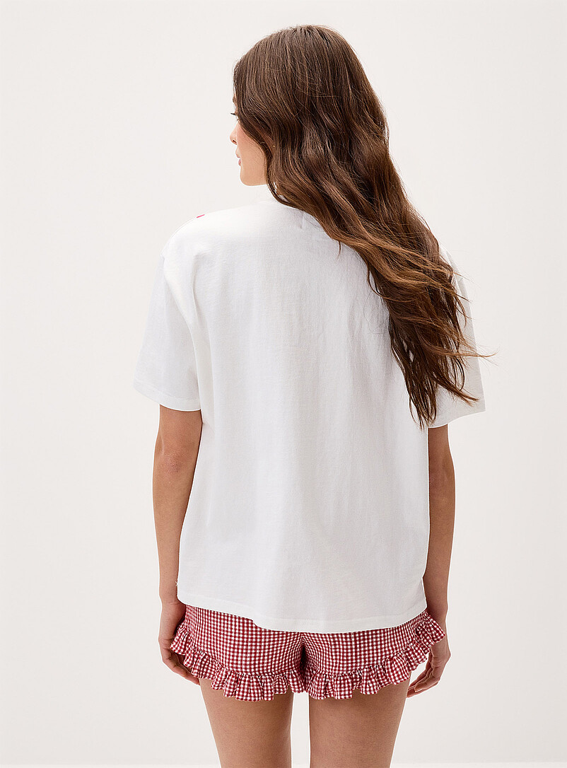 Things Between: Le t-shirt imprim&eacute; maillot de bain Blanc pour femme