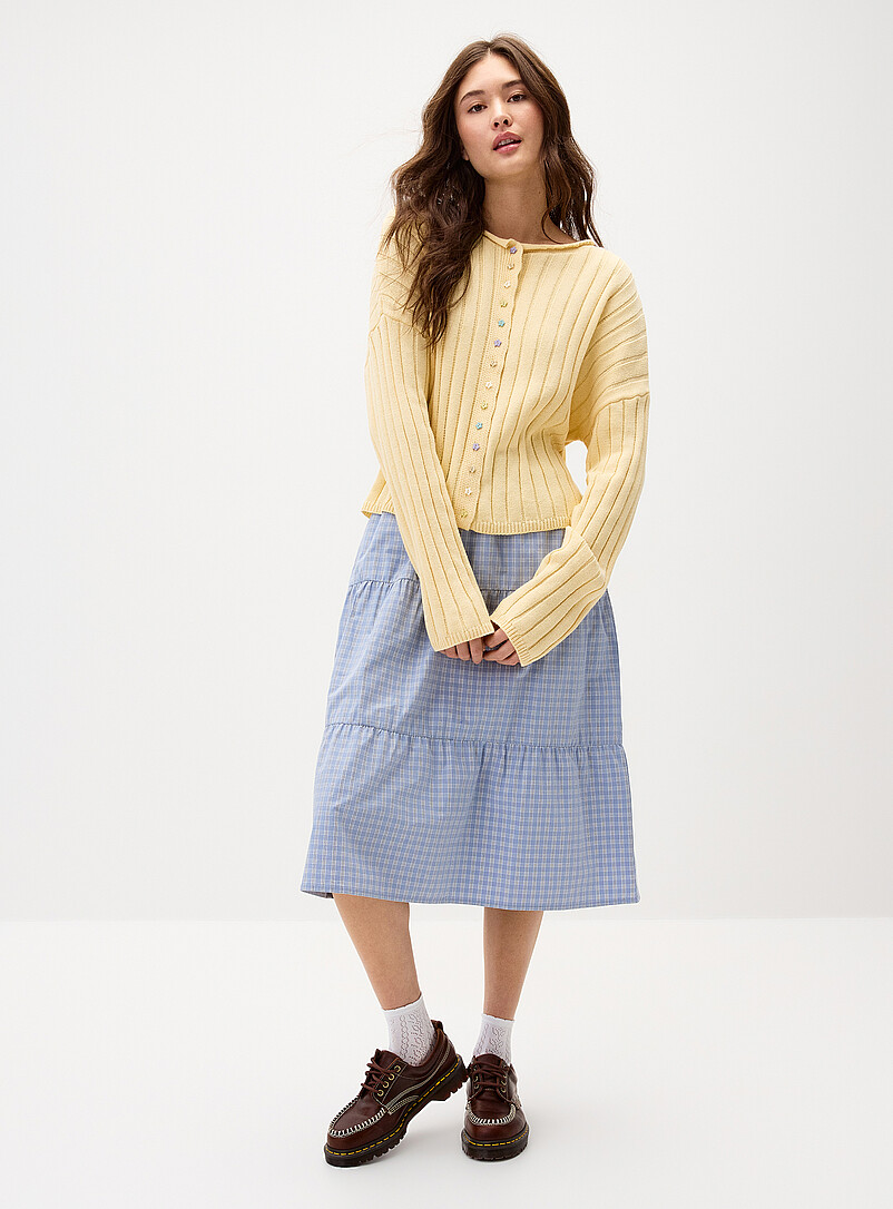 Things Between: Le cardigan boutons &eacute;toiles pastel Jaune ma&iuml;s - Vanille pour femme