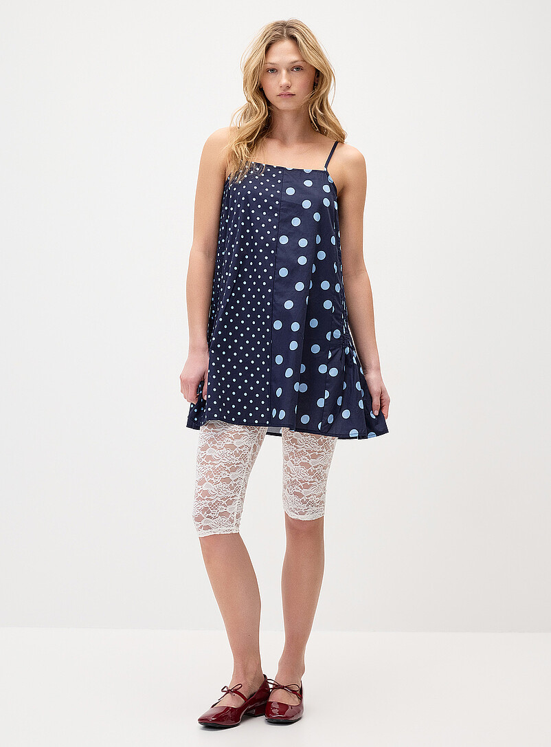 Mixed Polka Dots Boxy-Fit Minidress