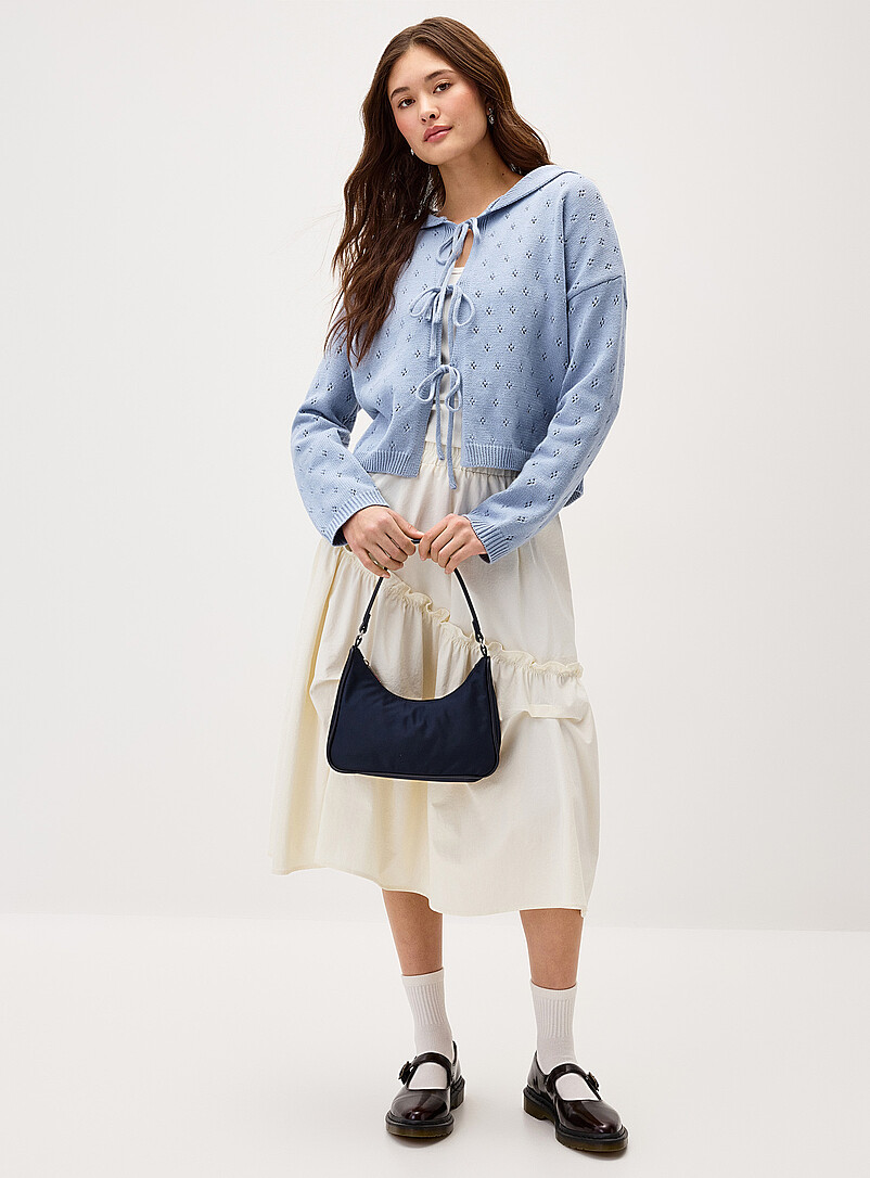 Pointelle knit sailor collar cardigan product image 2