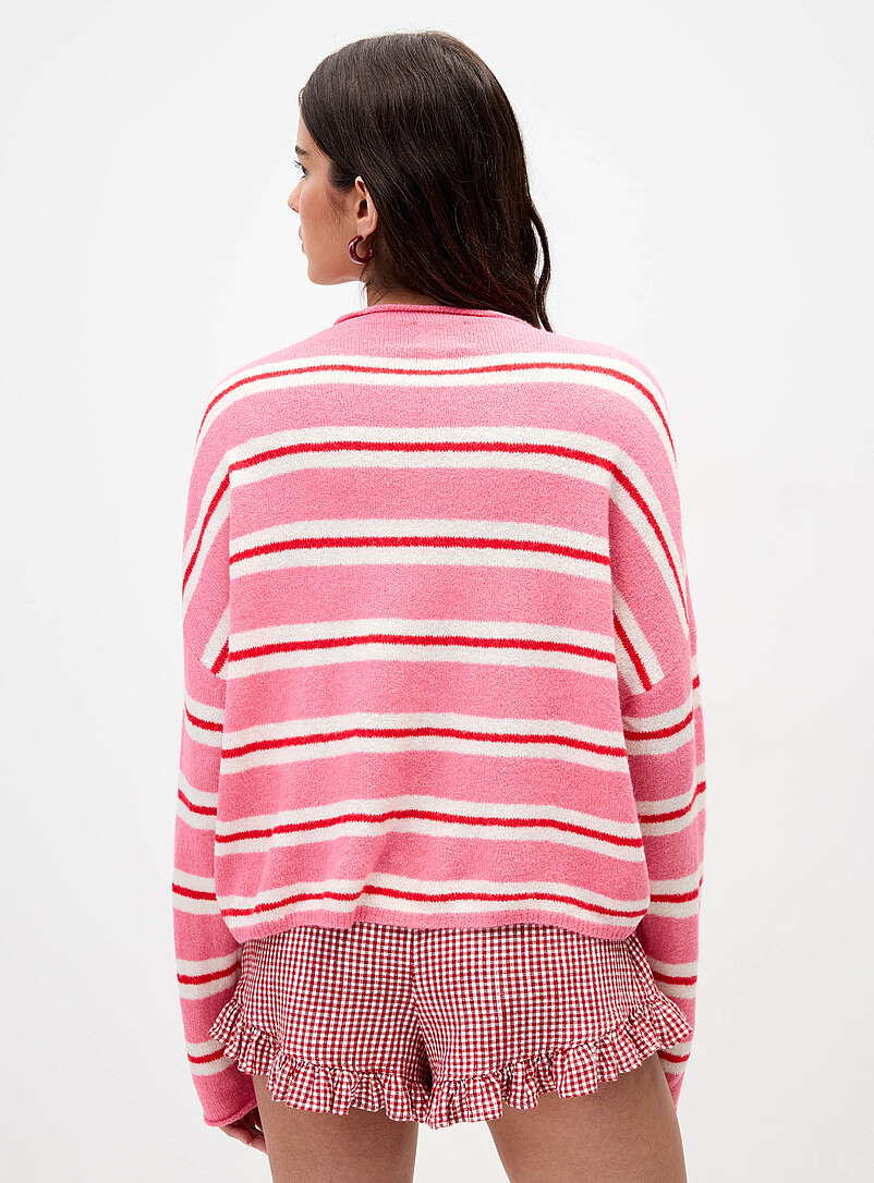 Rolled hem striped cardigan product image 3