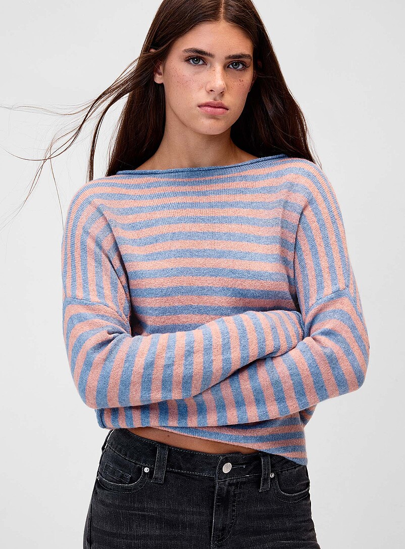 Two-Tone Stripe Sweater