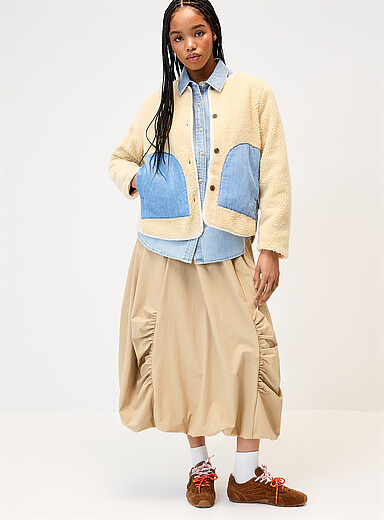 La veste moutonn&eacute;e patchwork