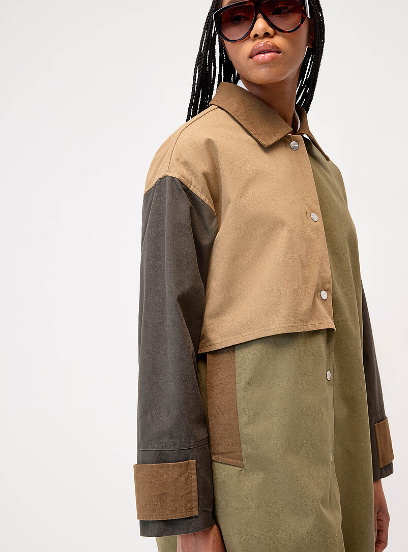 Colour blocks organic cotton trench coat product image 2