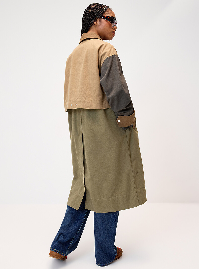 Colour blocks organic cotton trench coat product image 3