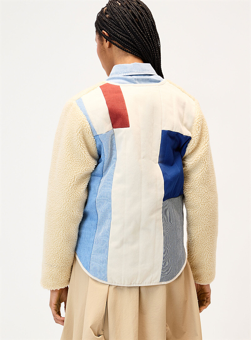 Patchwork high-pile fleece jacket product image 3