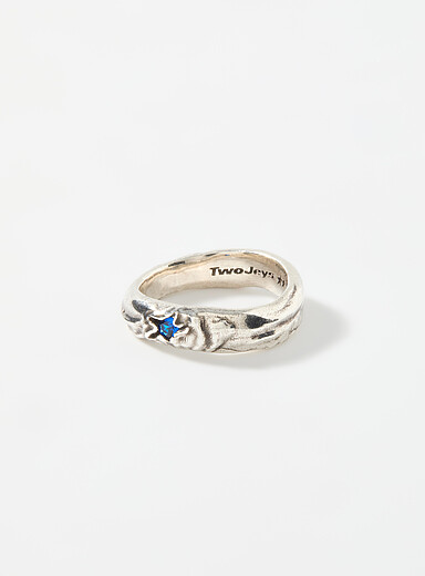 La bague irr&eacute;guli&egrave;re &eacute;toile bleue