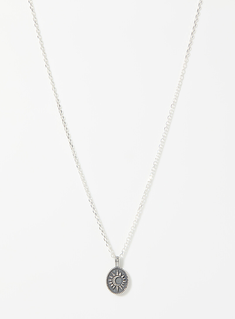 Moon and sun pendant necklace product image (primary)
