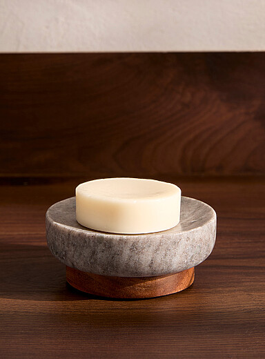 Le porte-savon marbre et bois