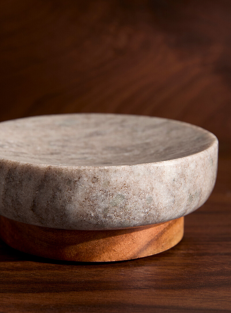 Simons Maison: Le porte-savon marbre et bois Marbre gris