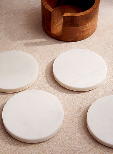 White marble coasters Set of 4