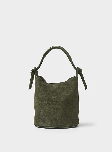 Le sac seau su&egrave;de croco vert for&ecirc;t Fortuna