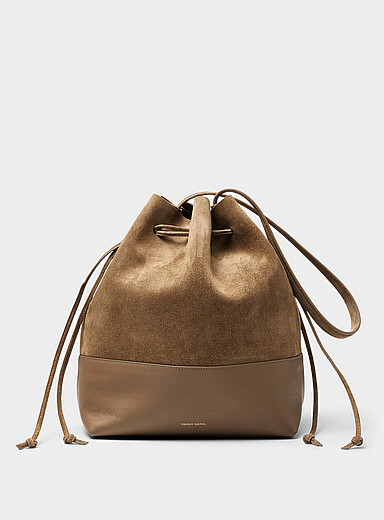 Le sac seau cuir et su&egrave;de Cabas