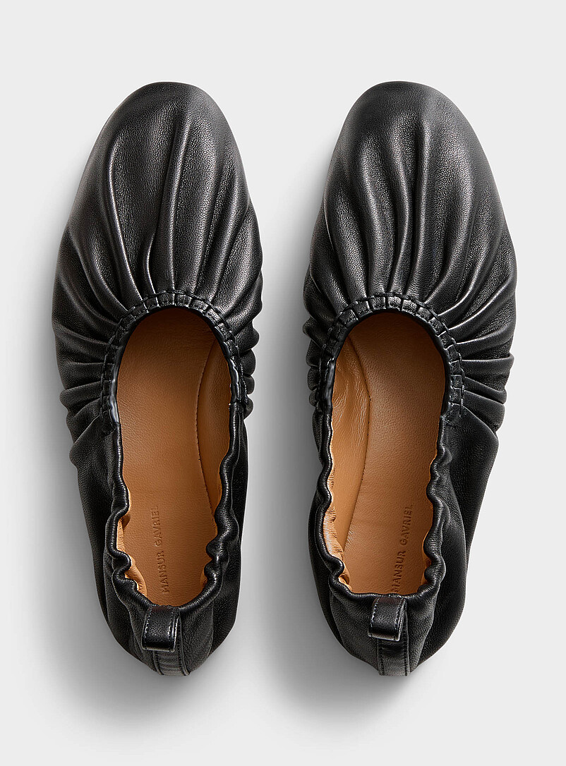 MANSUR GAVRIEL Cream white Ruched leather ballet flats Women for women