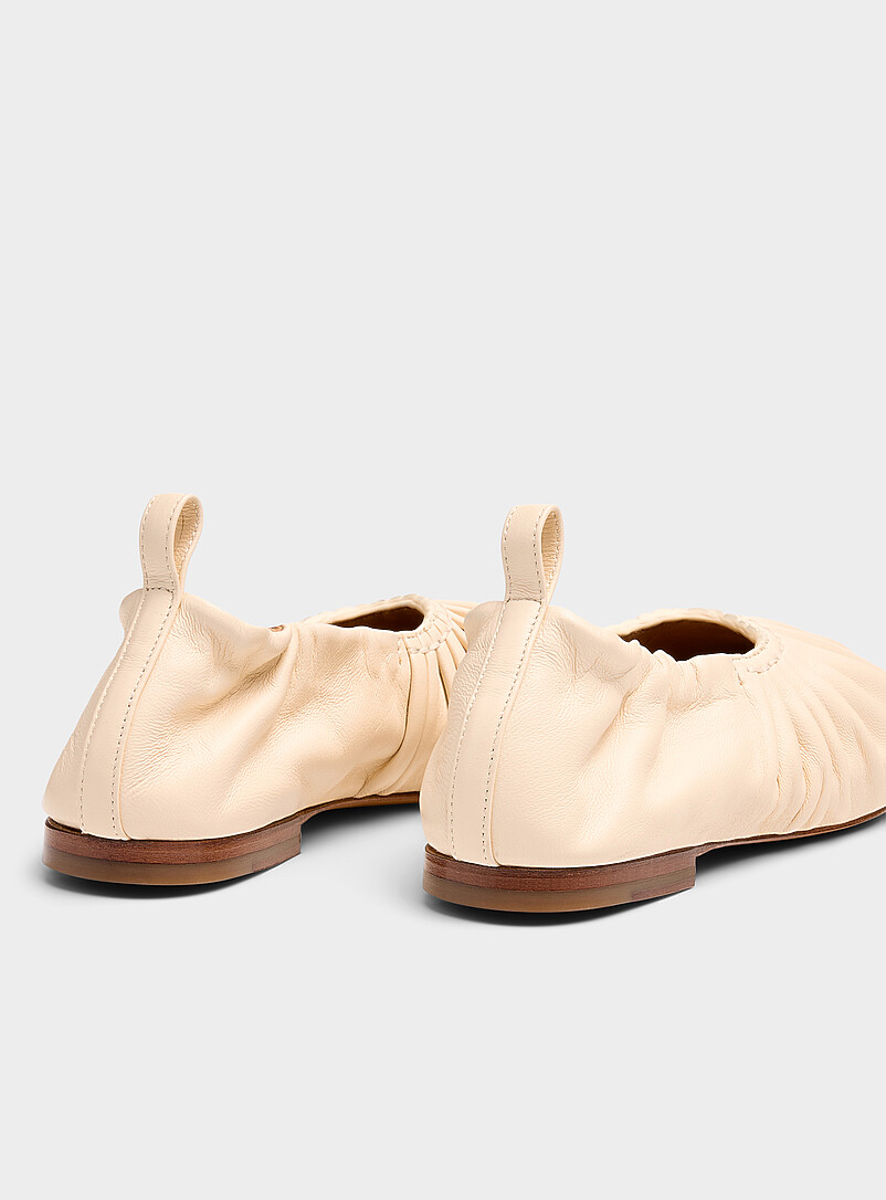 MANSUR GAVRIEL Cream white Ruched leather ballet flats Women for women