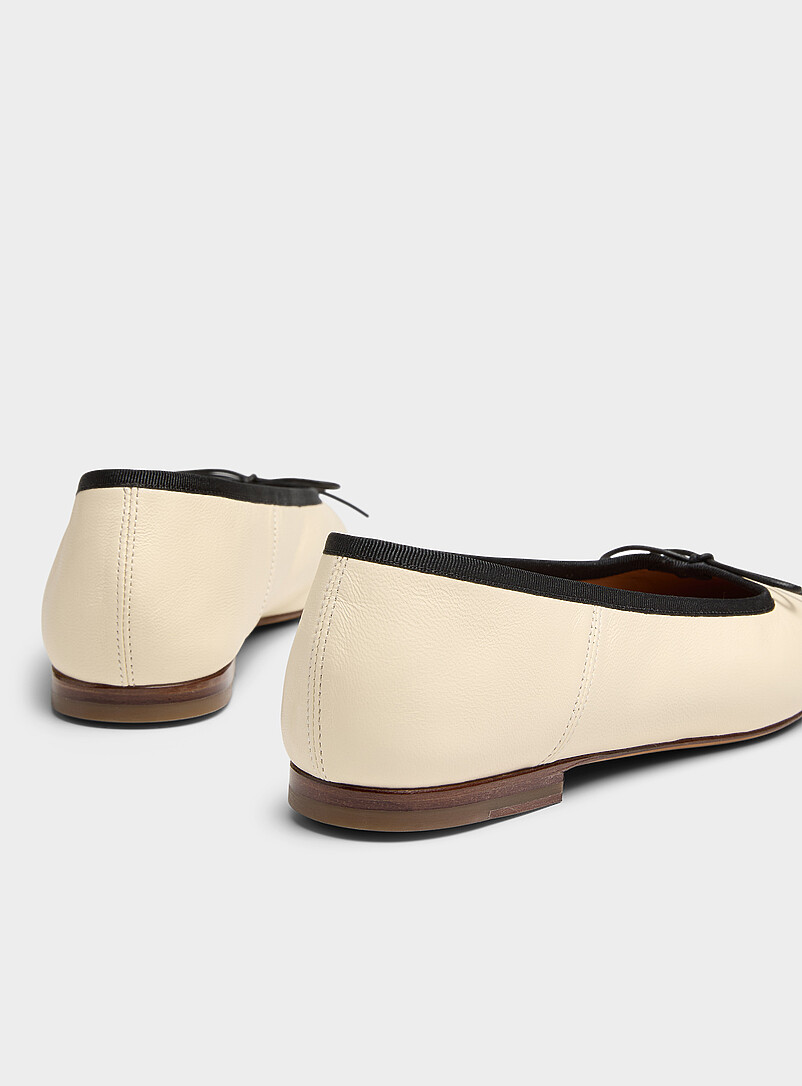 MANSUR GAVRIEL Patterned Ecru Contrasting piping leather ballet flats Women for women