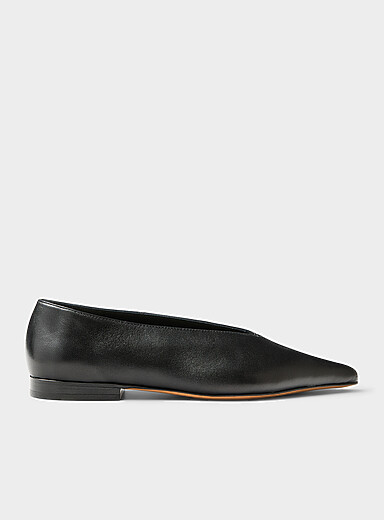 MANSUR GAVRIEL Black Kiki leather pointed-toe ballet flats Women for women