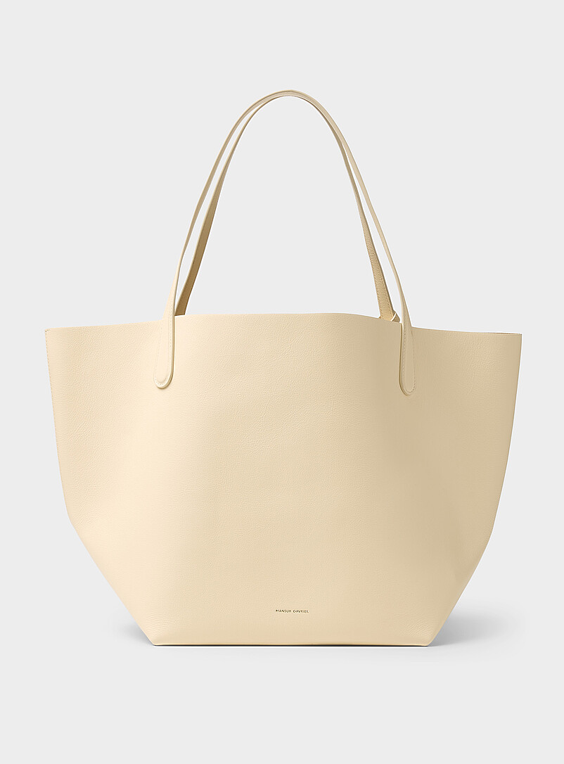 Everyday chocolate grained leather XL tote bag product image (primary)