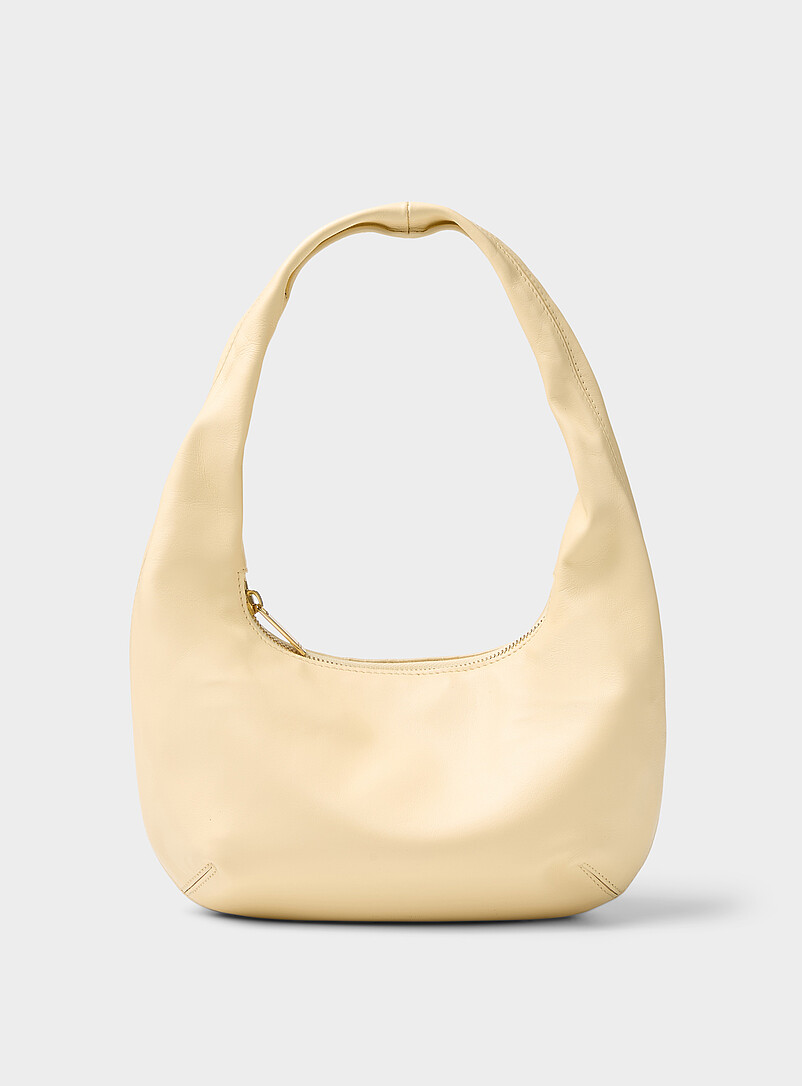 Gnocchi butter yellow grained leather shoulder bag product image (primary)