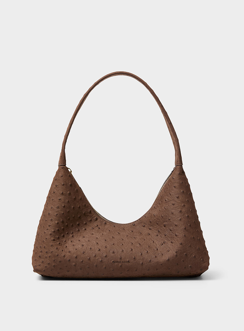 Candy textured suede baguette bag product image (primary)