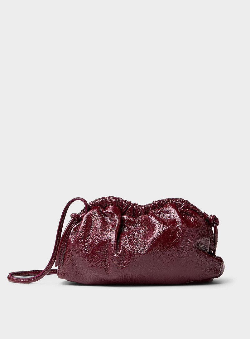 Cloud burgundy leather mini bag product image (primary)