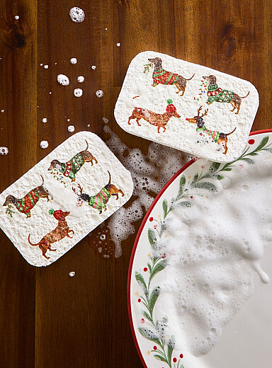 Festive patterns scrubbing sponges Set of 2 <b>Christmas Collection</b>