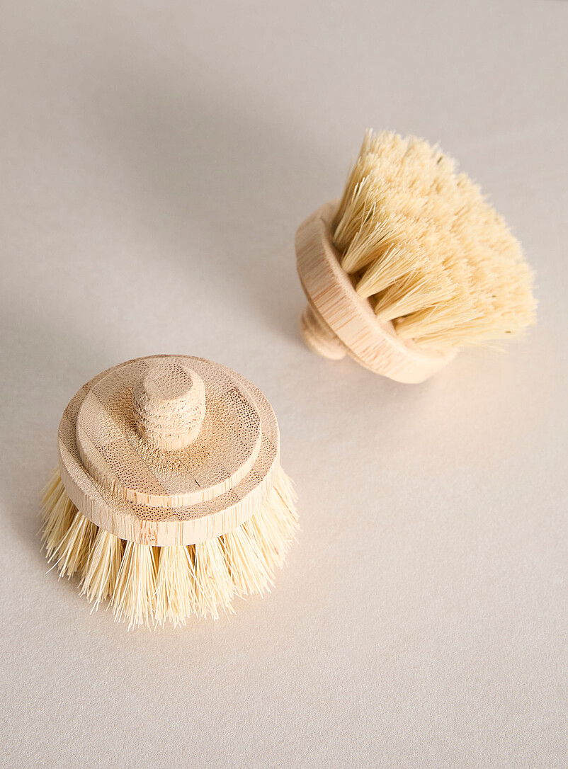 Wood and sisal dish brush heads Set of 2 product image (primary)