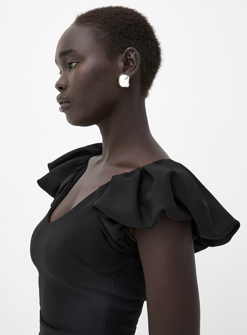 Ever New: La robe manches bouffantes Mekanna Noir pour femme