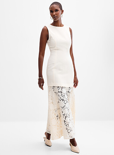 Ever New Off White Joan romantic lace tiered dress for women