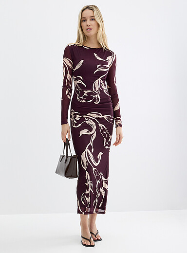 Alannah abstract floral mesh dress
