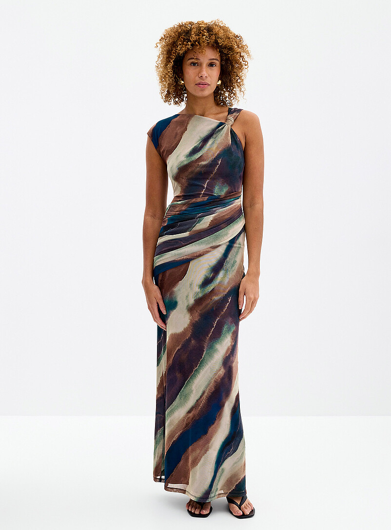 Ever New Robe La longue robe filet col asymétrique Karina | Ever New | Robes longues ...