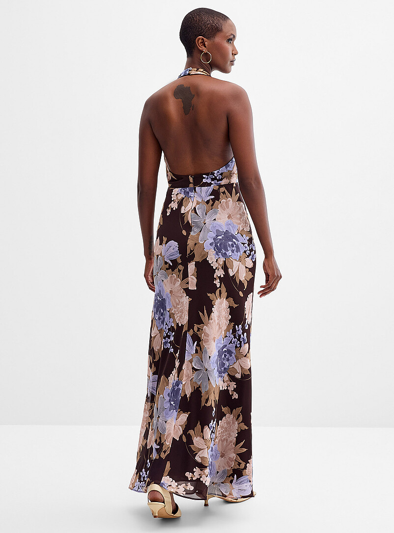 Marina cowl-neck floral halter dress product image 2