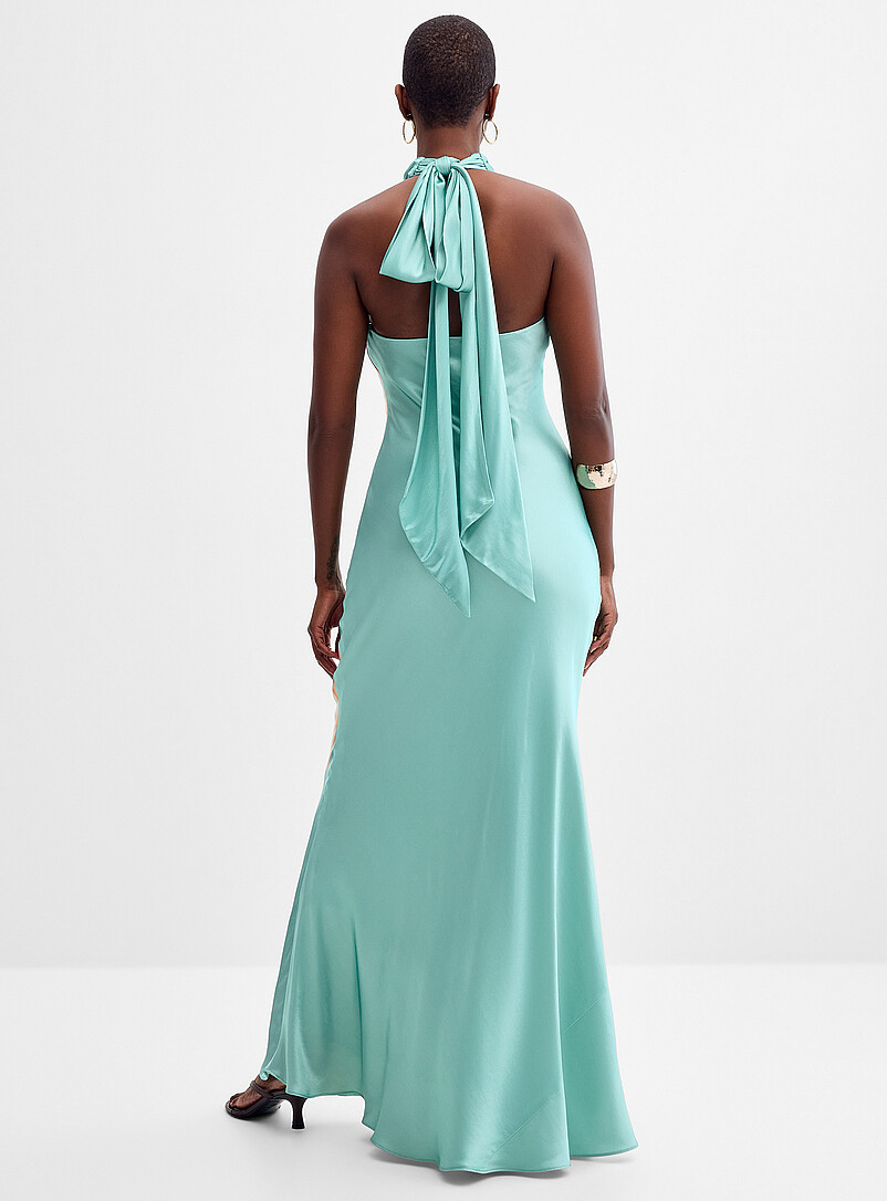 Clementine floral glow satiny halter dress product image 2