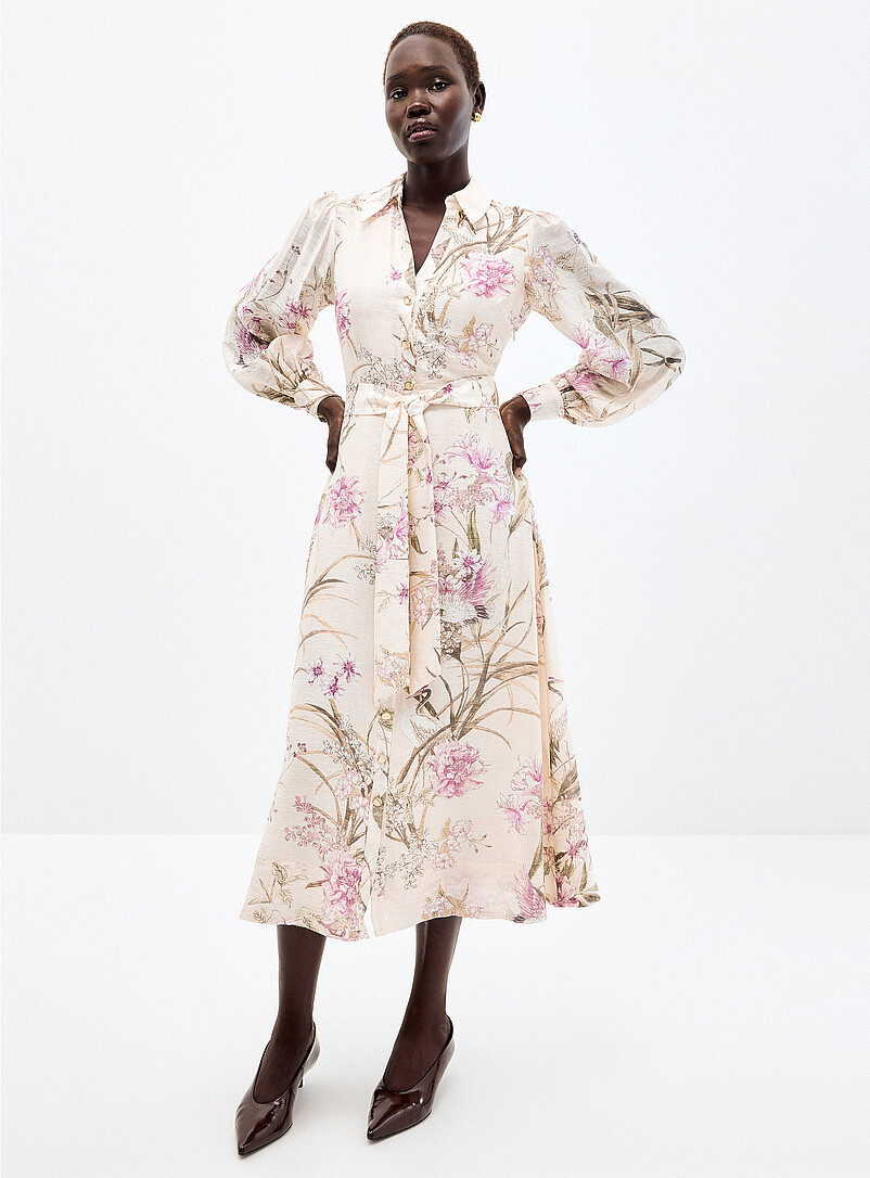 Hazel delicate blooms tie-belt dress product image (primary)