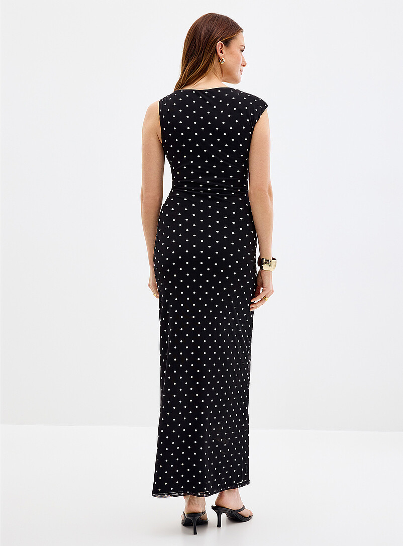 Karina asymmetrical collar long mesh dress product image 3