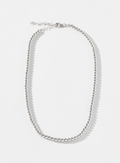 Le collier billes argent