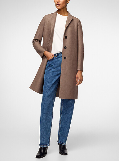 Harris Wharf London: Le paletot pure laine vierge Brun pour femme