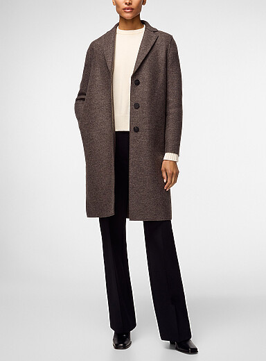 Harris Wharf London Grey Pure virgin wool overcoat for women