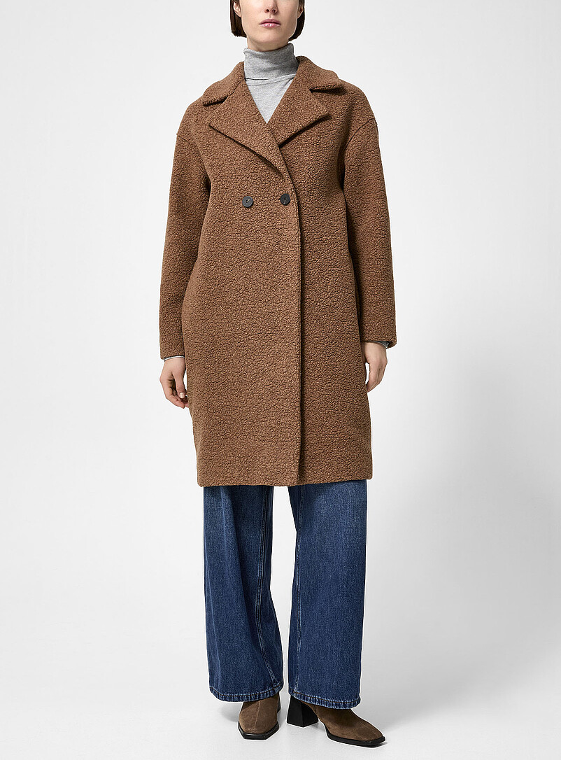 Manteau Double Boutonnage French Connection Taille 2 - Laine, Bleu, Occasion Très Bon état
