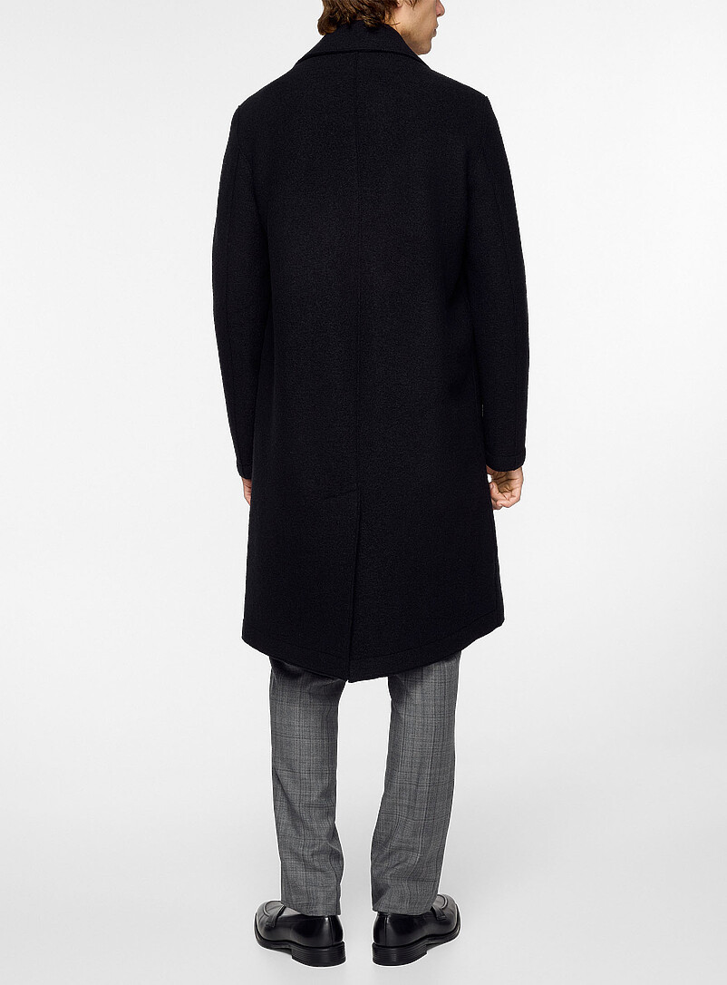 Double-breasted boiled wool overcoat product image 3