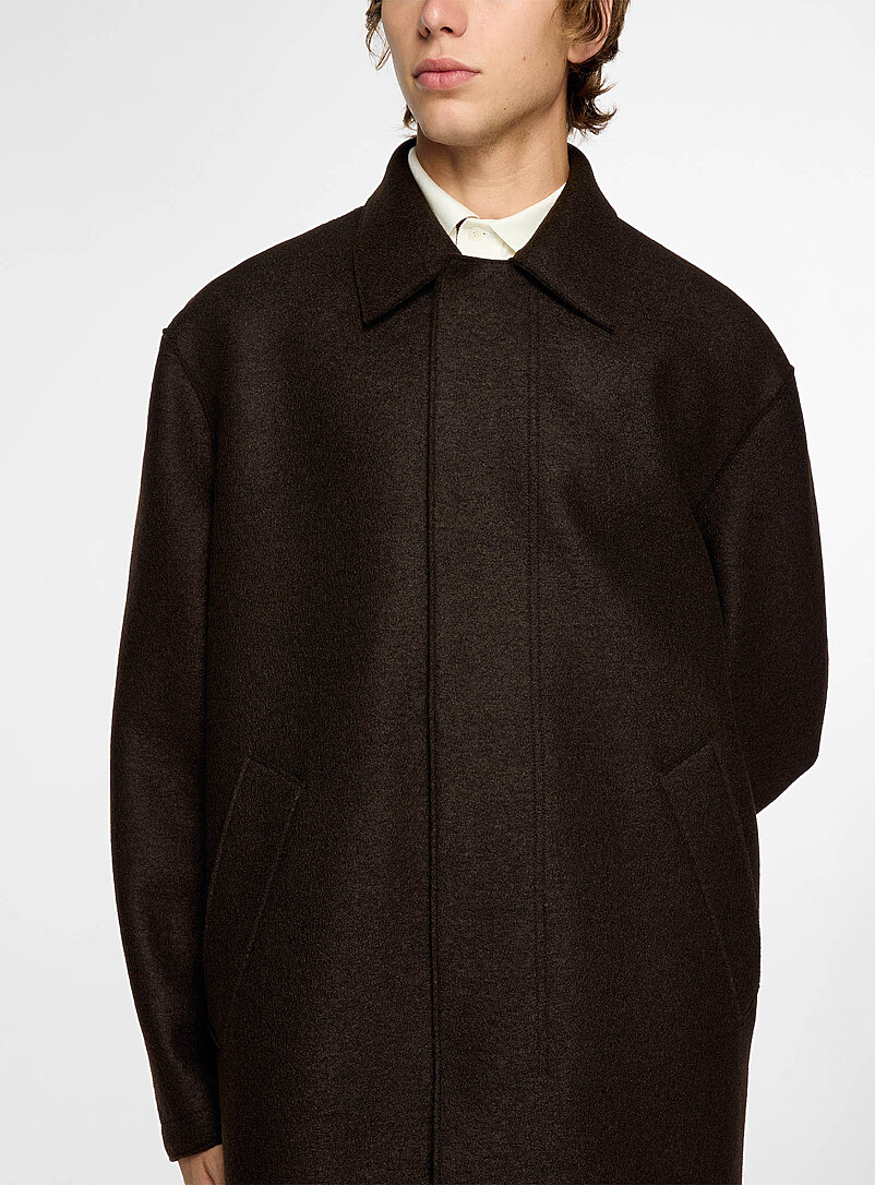 Zipped pressed wool overcoat product image 2